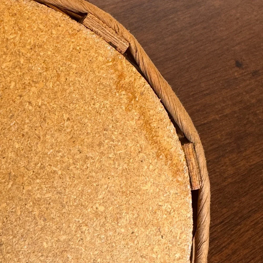 Vintage Pyrex Woven Wood Round Basket Carrier Corning NY USA 024,624,684